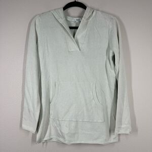 NWT Barefoot Dreams Sunbleached Cotton Bonfire Hoodie Soft Sage Green Size XS